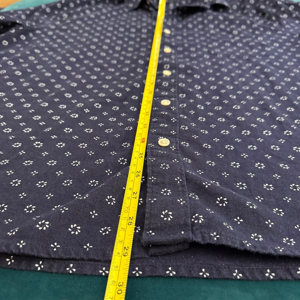 Lucky Brand Linen Blend Short Sleeve Button Up Shirt Mens XL Navy Floral - Picture 5 of 10
